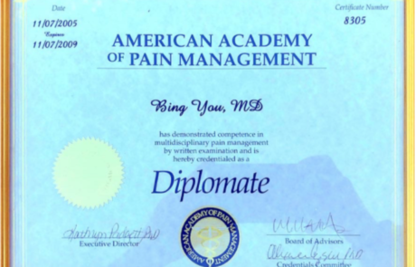 weMEDClinics, Dr. Bing You, Diplomate, American Academy of pain management, 4126 Southwest Fwy # 1130, Houston, TX 77027, United States