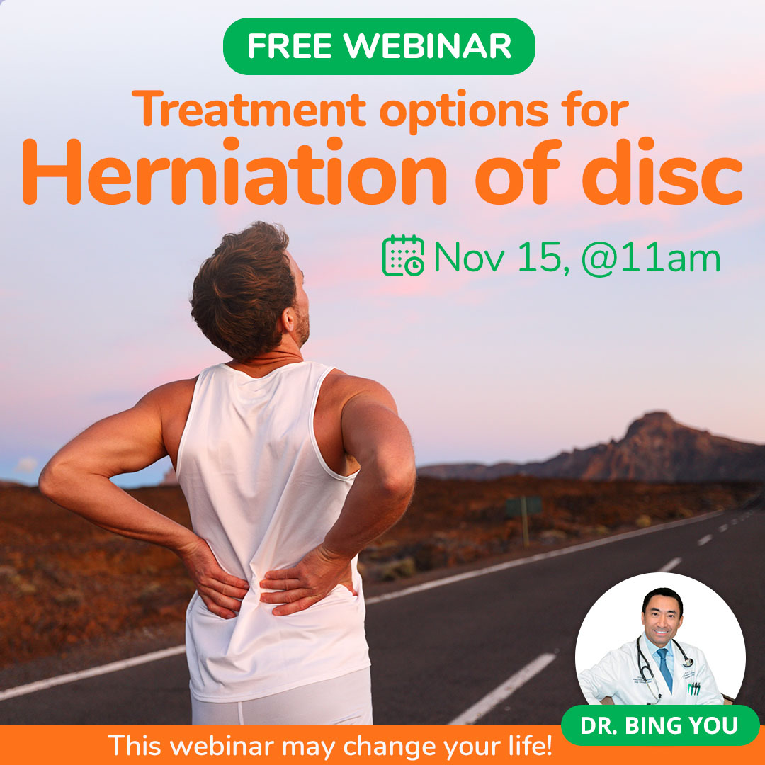 weMED, free webinar, treatment options for Herniation of disc by Dr. Bing You , 4126 Southwest Fwy # 1130, Houston, TX 77027, United States